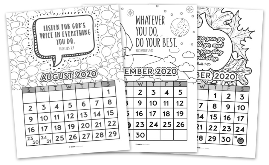 Printable Christian Calendar — Teach Sunday School