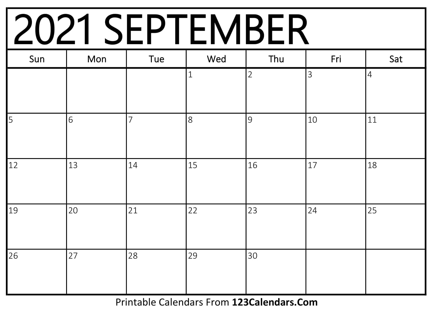 Printable September 2021 Calendar Templates - 123Calendars