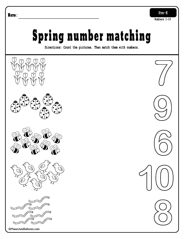 Spring Worksheets For Preschool Age 3-4 (Free Printable