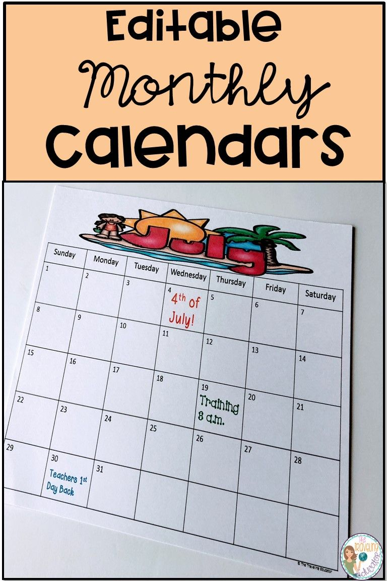 These Monthly Calendars Make It Easier For Teachers To