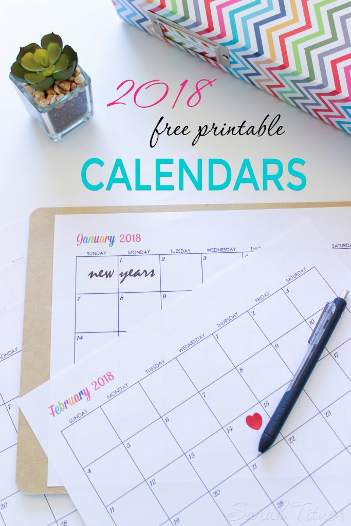 Ultimate Roundup Of Free Printable 2018 Calendars! - Home