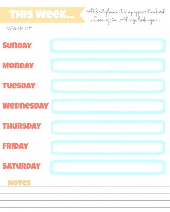 Week At A Glance Log Free