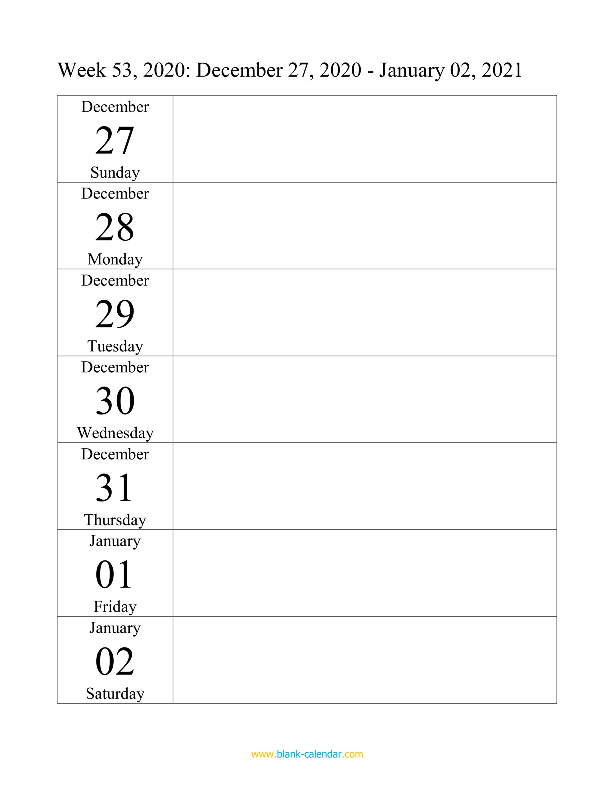 Weekly Calendar 2021 (Word Excel Pdf)