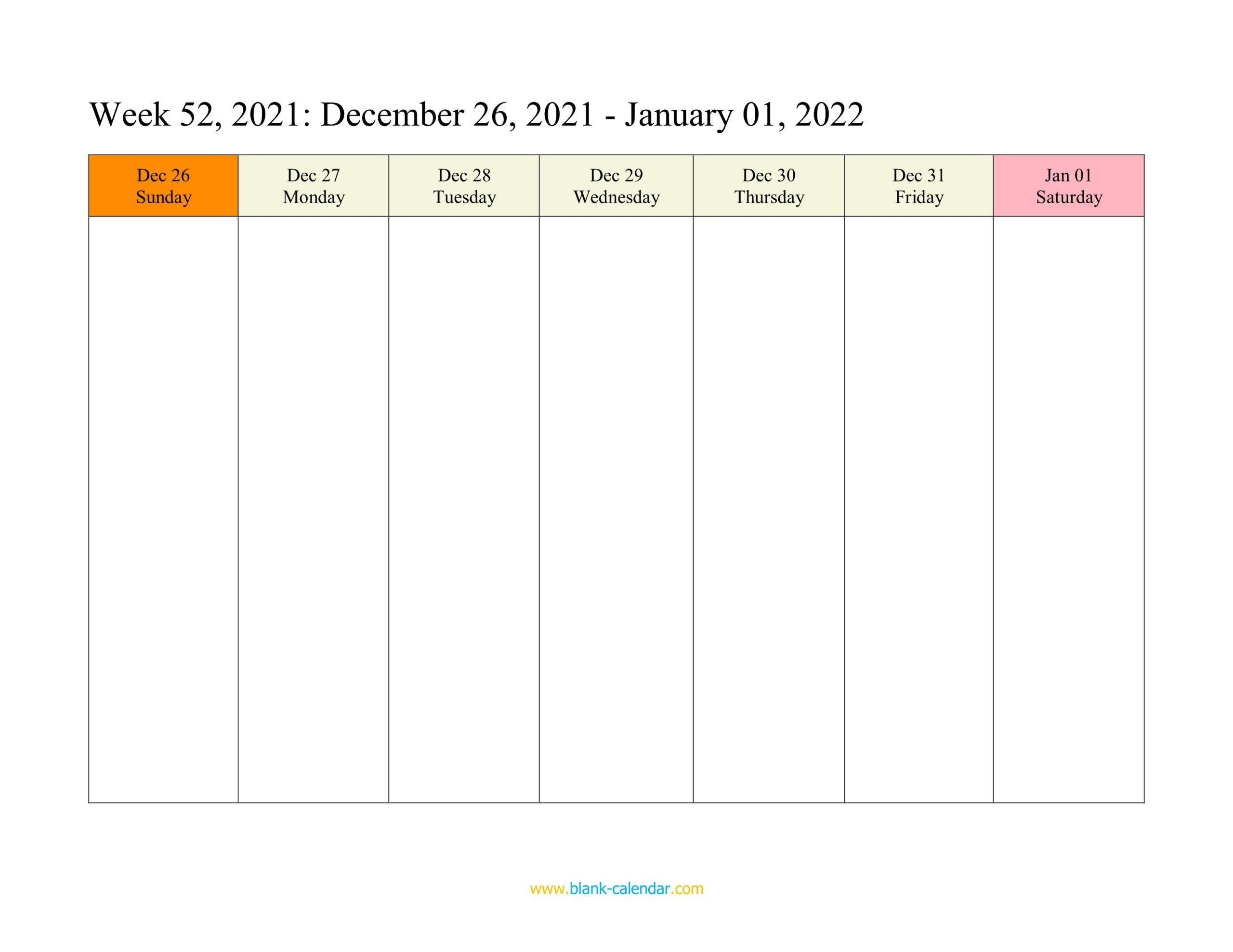 Weekly Calendar 2022 (Word Excel Pdf)