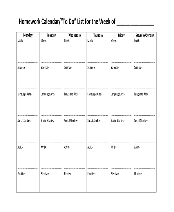 Weekly Homework Template For First Grade Dubai Stock