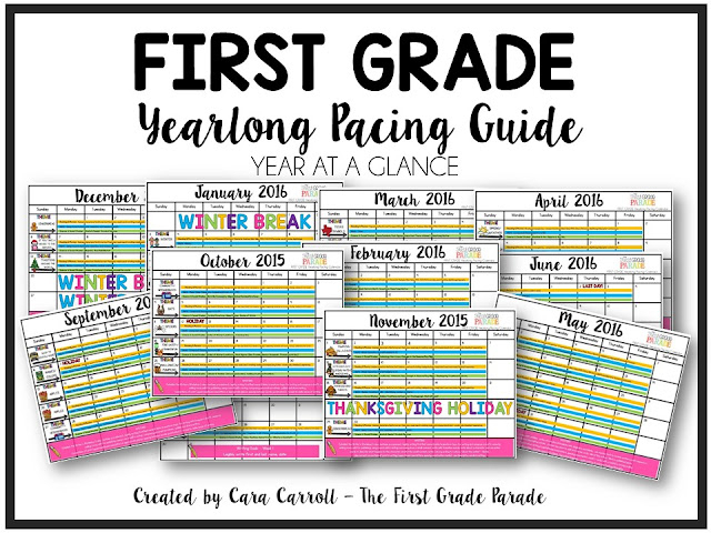 Year Long Planning &amp; Pacing Guide (K &amp; 1St Grades) | The