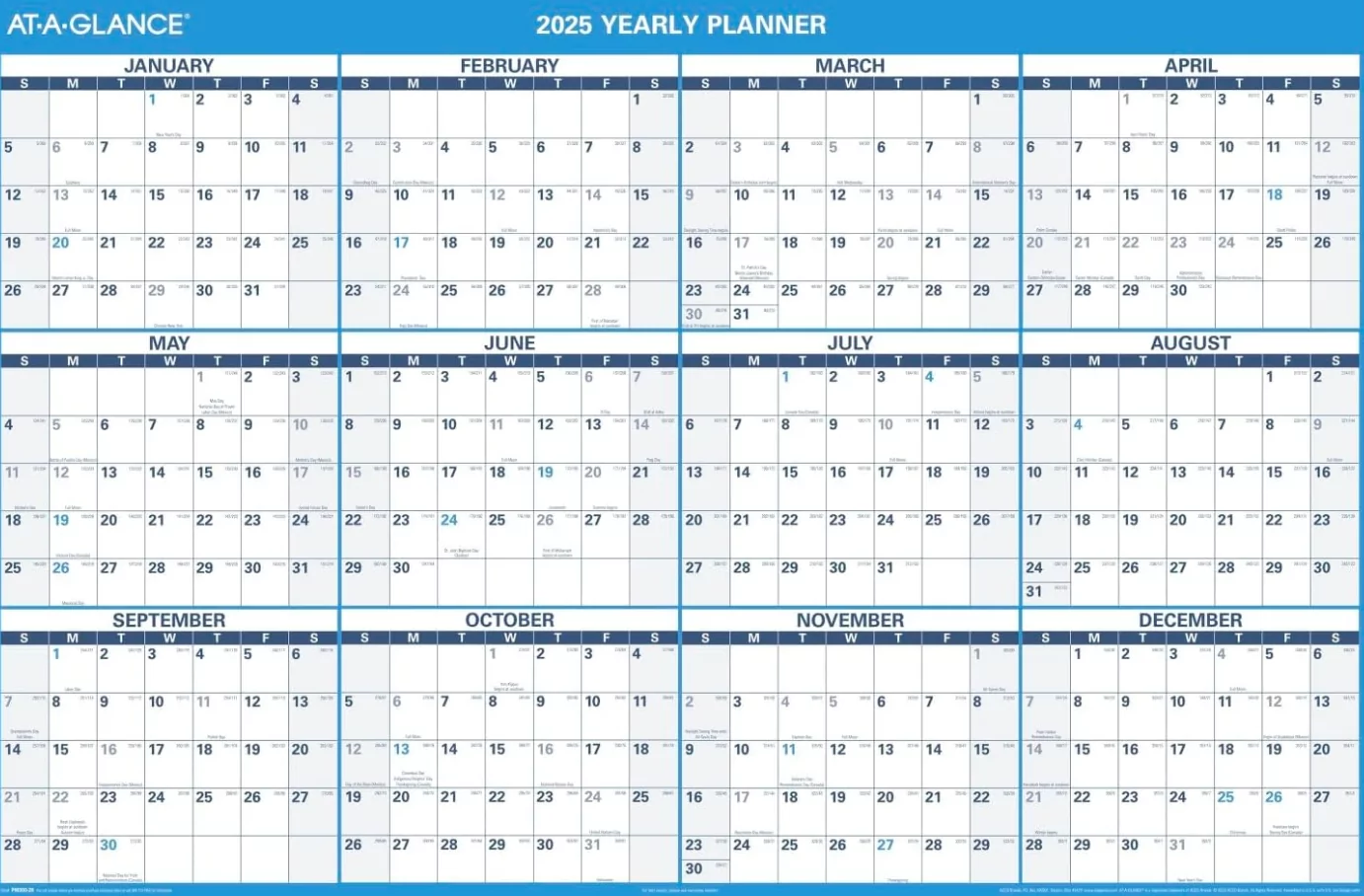 Large dry erase 2026 wall calendar planner for family and office use