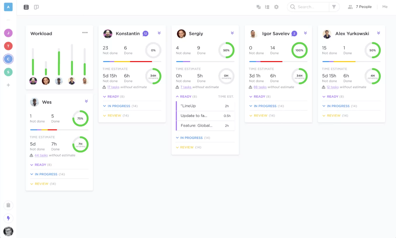 ClickUp dashboard tracking monthly exercise progress for 2026 goals