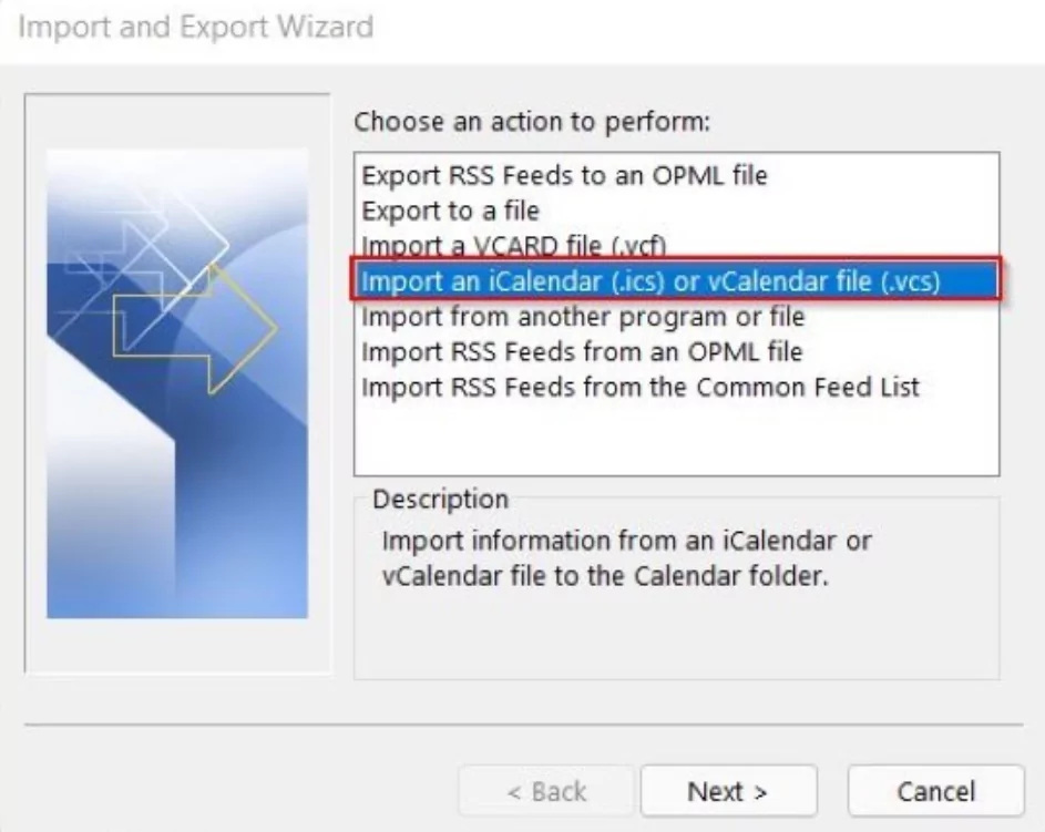 How to quickly import iCal file