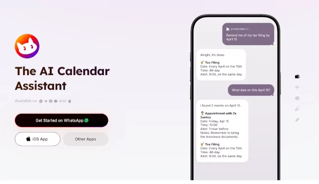 Smart calendar application featuring an AI scheduling assistant for 2025
