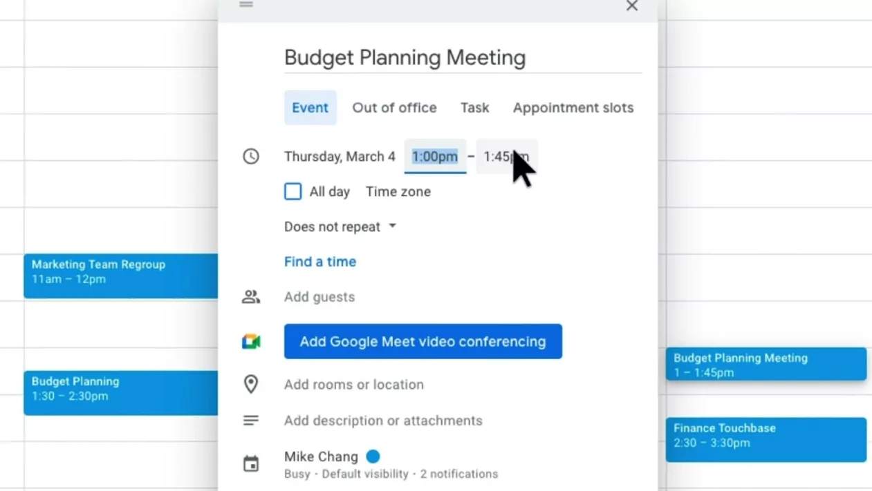 calendar with recurring events