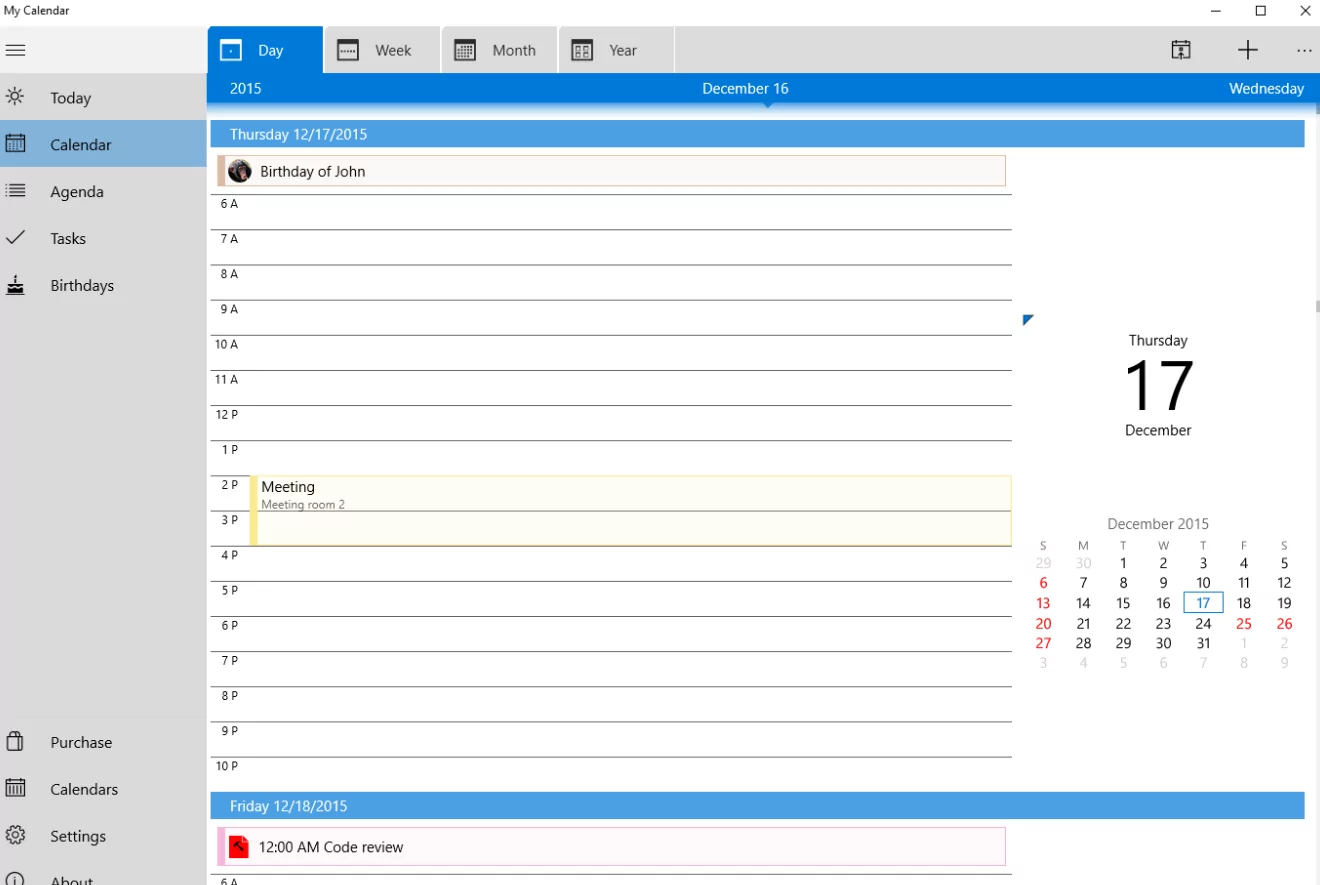 good calendar app for windows