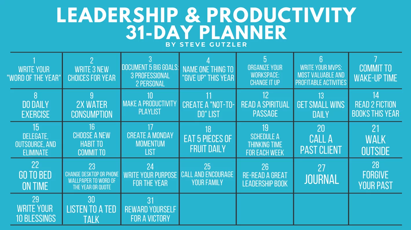 leadership productivity calendar system