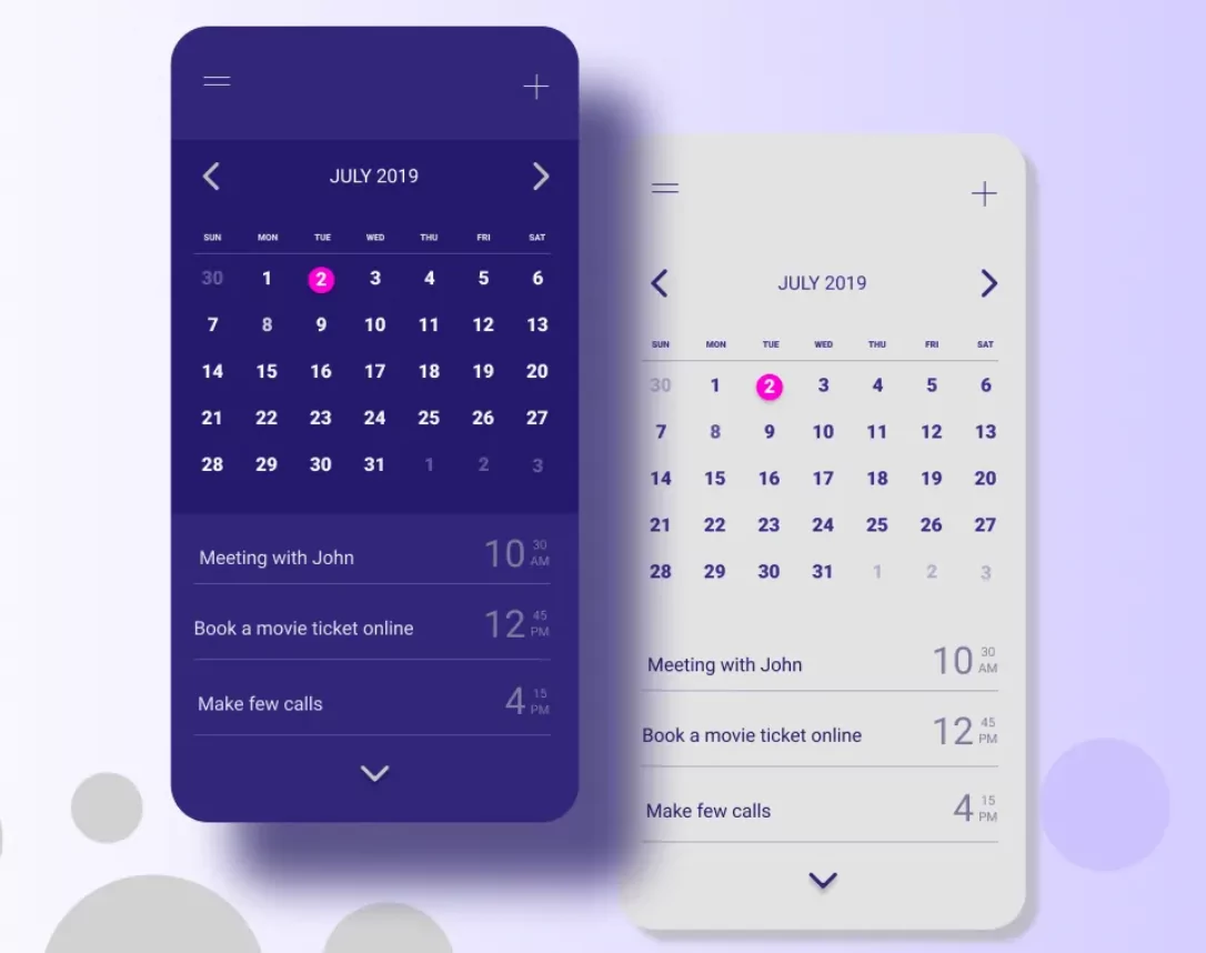 Comparison graphic showing paper stacks vs. a single smartphone calendar app