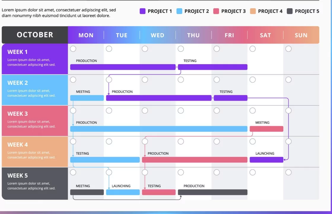 custom project timeline calendar