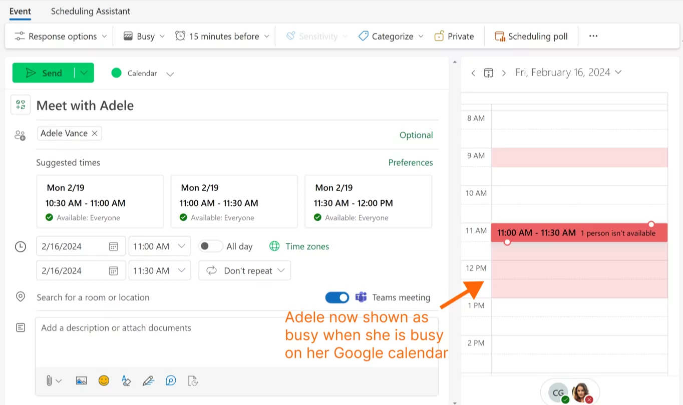 CalendarBridge cross platform sync Google Outlook Apple scheduling assistant