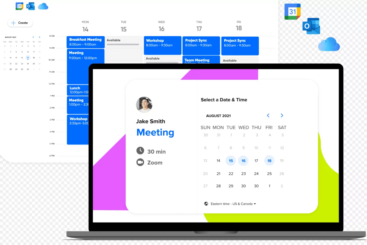 Calendly automated meeting scheduling interface for wedding vendor consultations