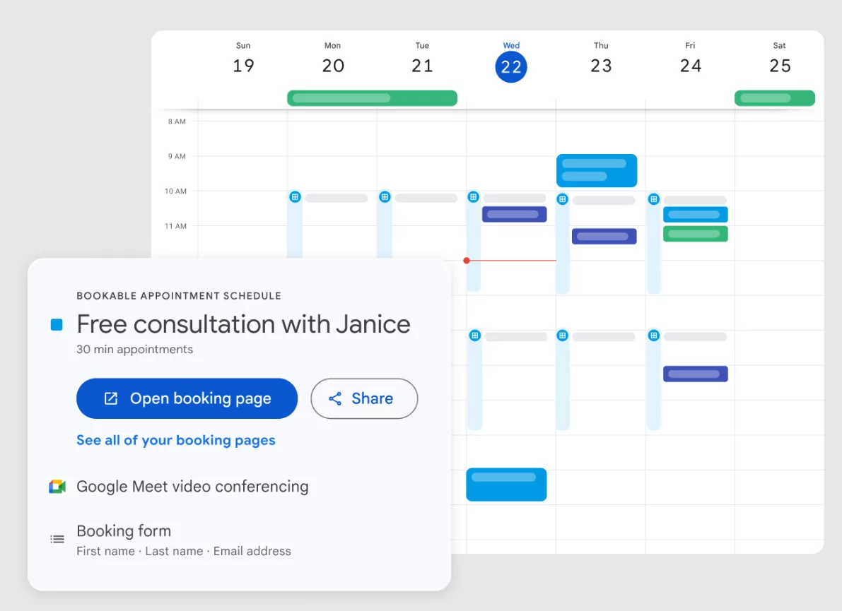 anonymous booking calendar