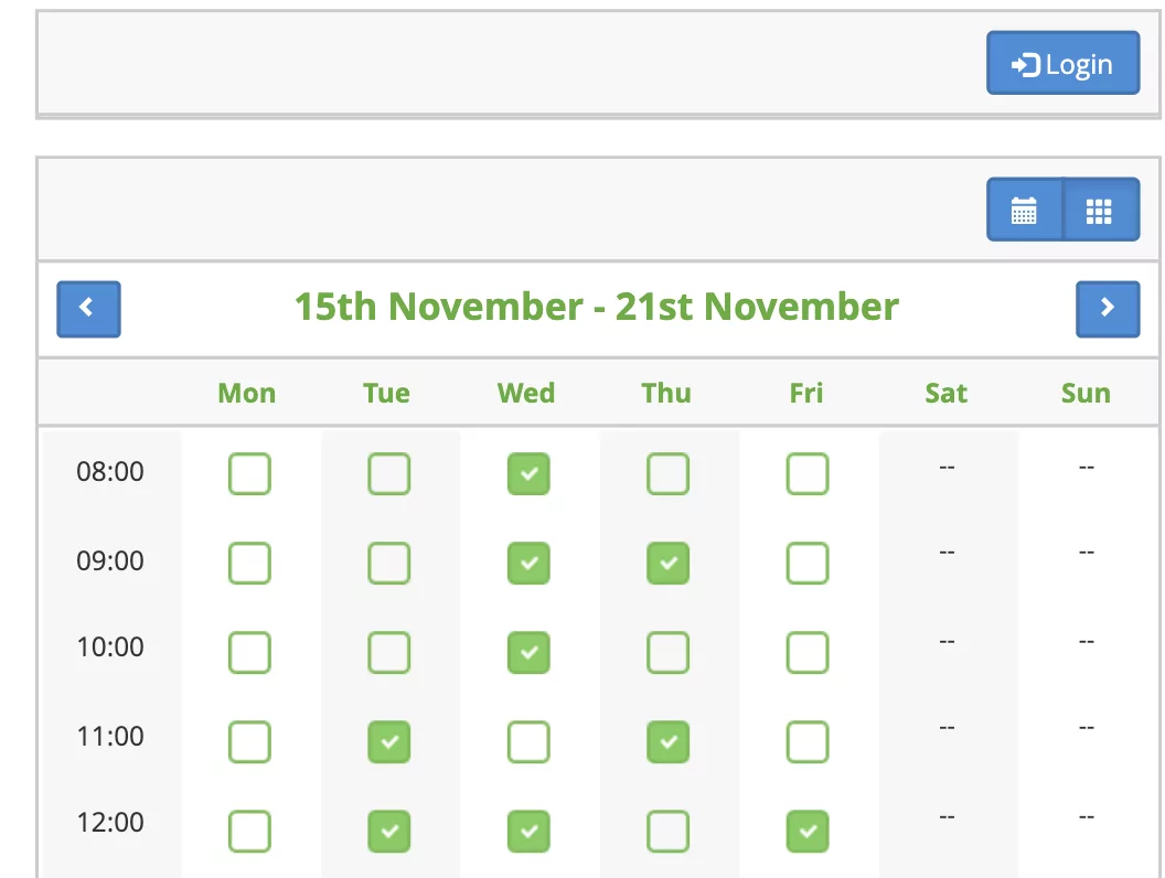private time slot scheduling