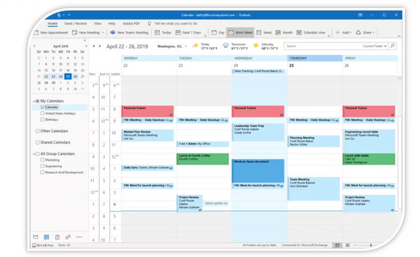 remote work planning customize calendar view for different time zones