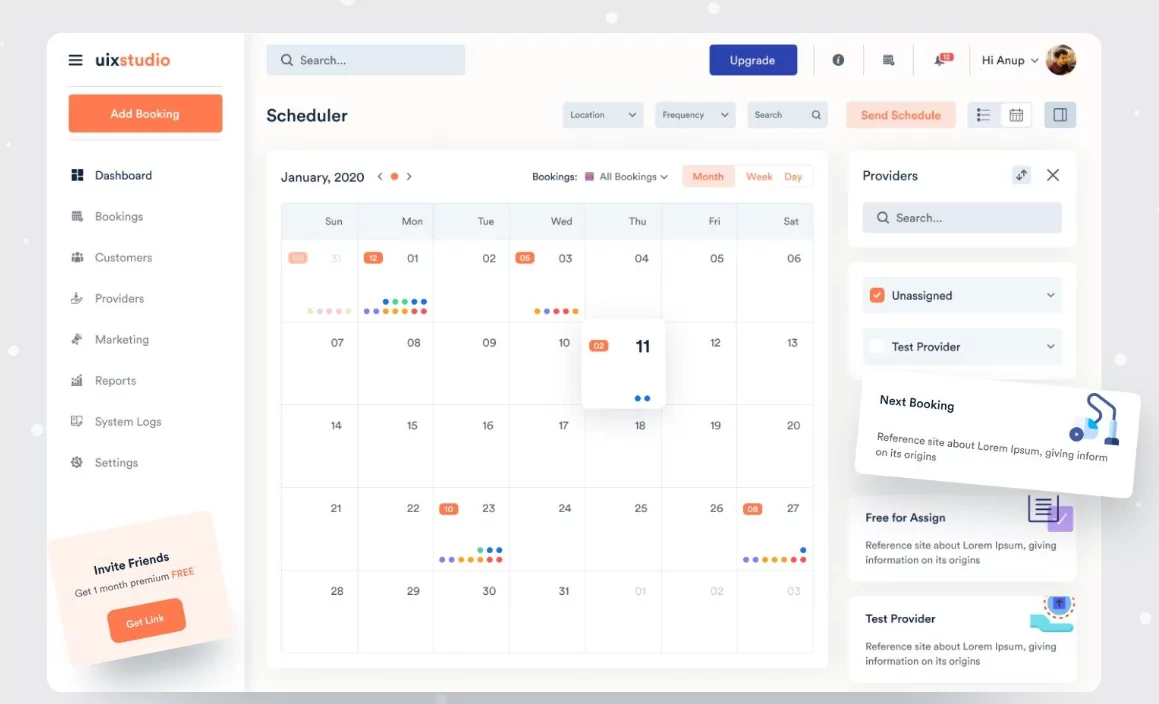manage multiple calendars in one interface digital dashboard view