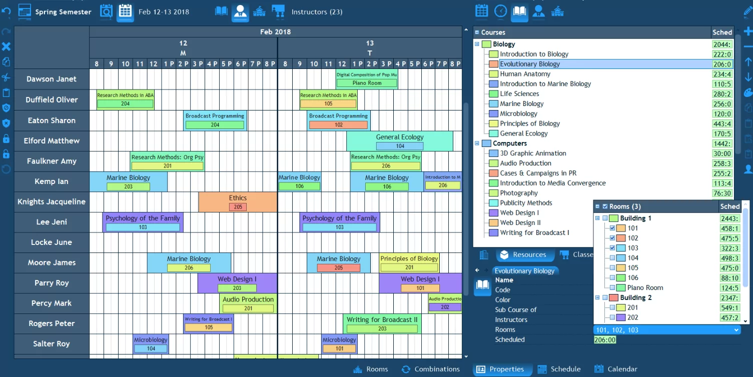 multi calendar interface color coded scheduling system